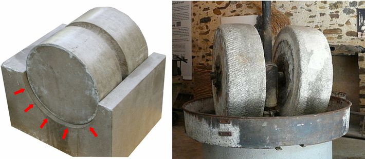 Grinding Stone Grindstone Meule Pierre Grain Ancient Egyptian Pulley made of stone or hard wood